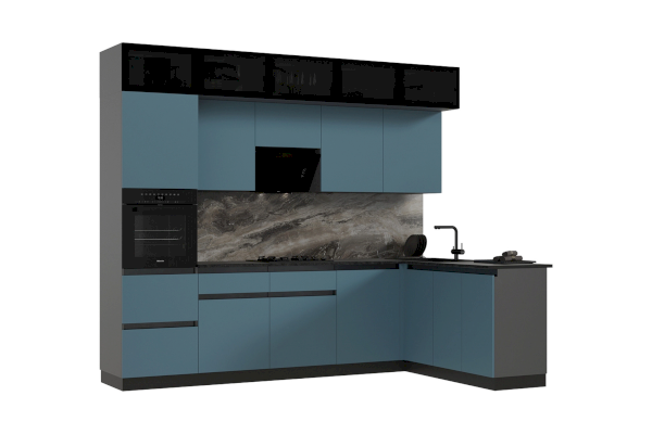 Угловой кухонный гарнитур Техно-6 3,0х1,8 м (Миф)